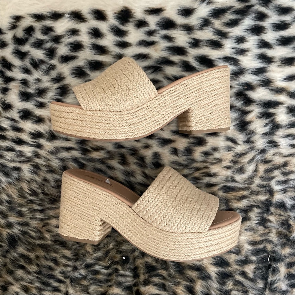 Soda Woven Platform Sandals